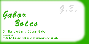gabor bolcs business card