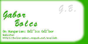 gabor bolcs business card